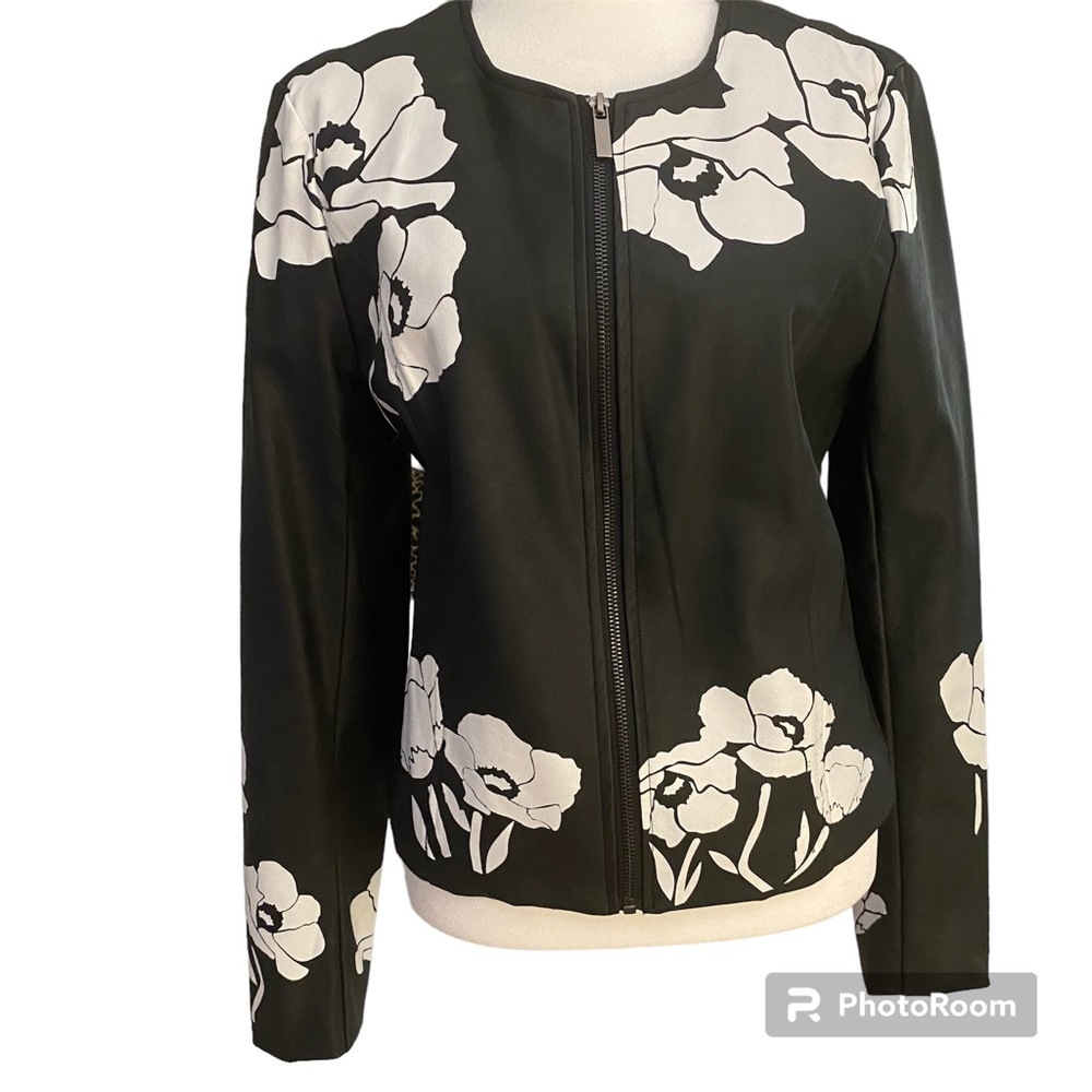 Bagatelle Faux Leather Jacket Blazer Black and White Small